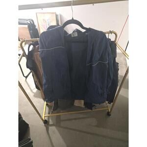 Vintage Navy Blue Lightweight Windbreaker Jacket